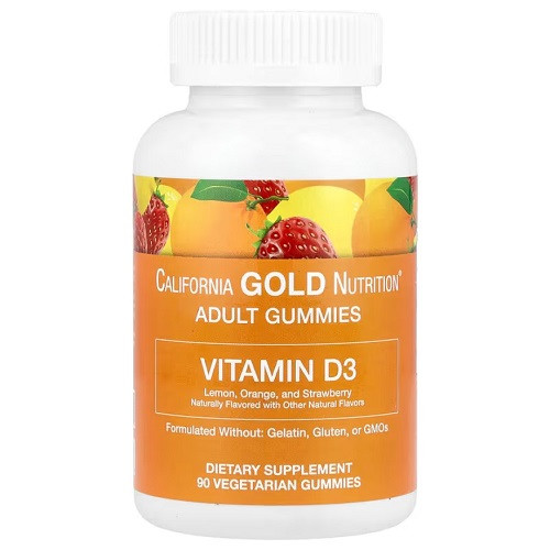 Вітаміни California Gold Nutrition Adult Gummies Vitamin D3 2000 IU (90 жувальних цукерок.), фото 1