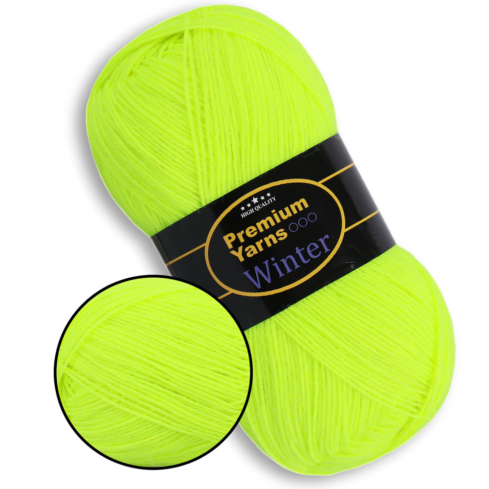 Premium Yarn Winter, Жовтий неон No608