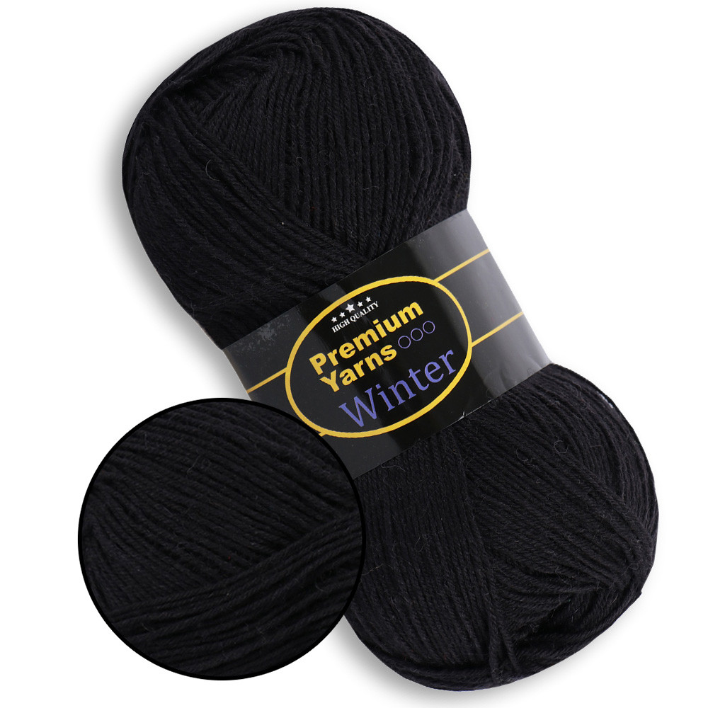 Premium Yarn Winter, Чорний No601