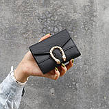 Жіночий класичний гаманець 186 з золотою підковою чорний, фото 2