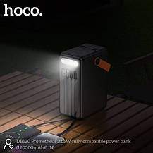 Потужний Power Bank 120000 mAh з Led ліхтарем Hoco DB120 Prometheus 22.5Вт, фото 3