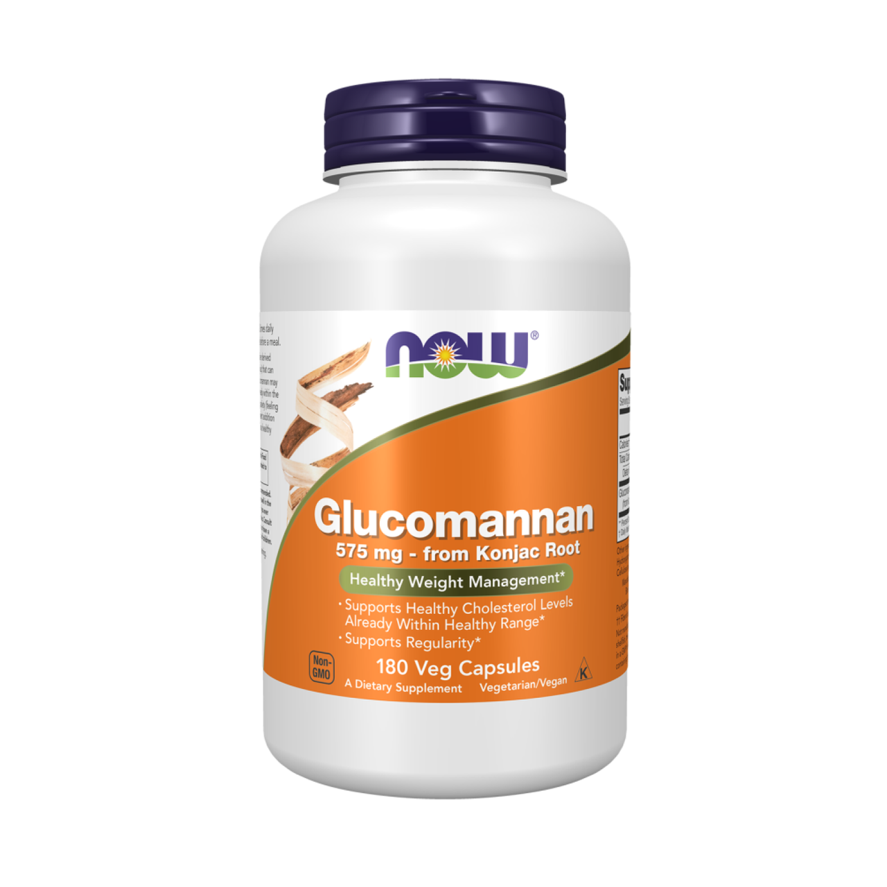 Глюкоманан Now Foods Glucomannan 575 мг 180 капсул