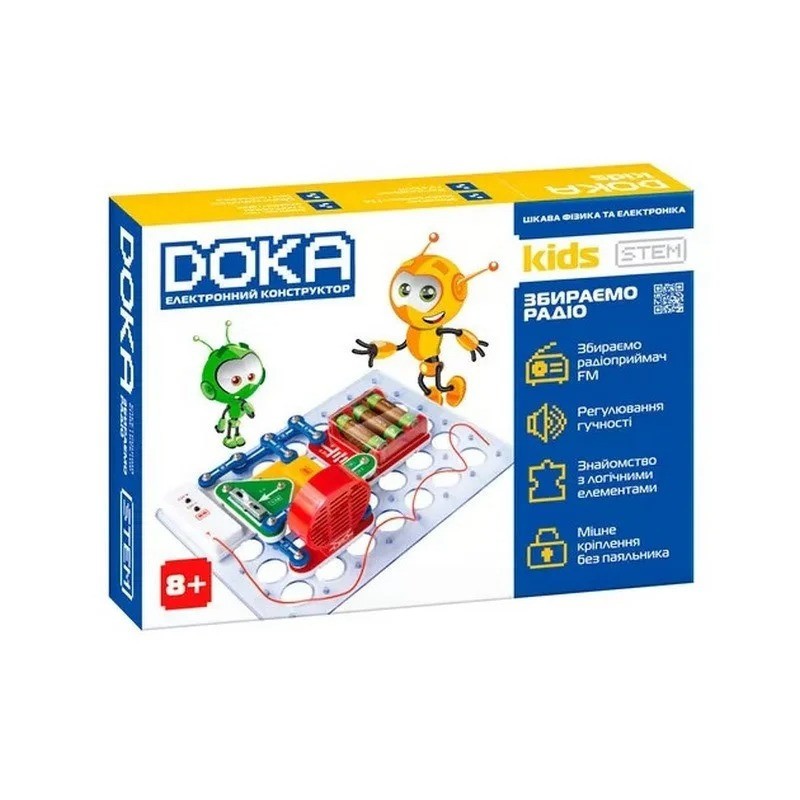 Конструктор електронний "ЗБИРАЄМО РАДІО" DOKA D70703 музика та світло, фото 1