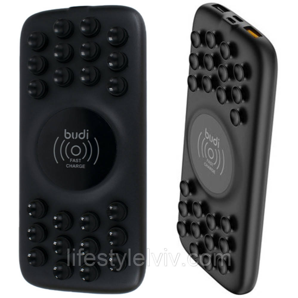 Повербанк 10000mAh, з бездротовою зарядкою, 2хUSB, Budi PB099B / Powerbank для телефону / Зовнішній акумулятор, фото 1