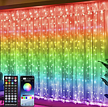 Світлодіодна Smart гірлянда штора 3х3 метри WiFi + Bluetooth 300 Led Lights, IP44 захист, фото 2
