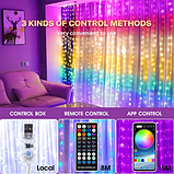 Світлодіодна Smart гірлянда штора 3х3 метри WiFi + Bluetooth 300 Led Lights, IP44 захист, фото 6