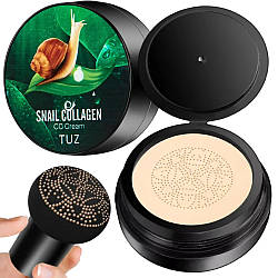 Кушон для обличчя + спонж, TUZ SNAIL, Тон 01 / Крем-пудра / Зволожуючий тональний крем
