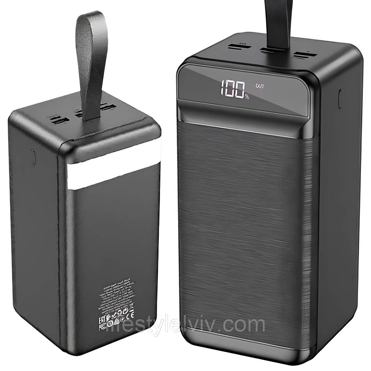 Повербанк 80000mAh з ліхтариком, PD+3хUSB, QC 22,5W, XO PR160 / Power bank / УМБ, фото 1