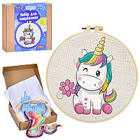 Дитячий набір для вишивання "Єдиноріг" DYEK1021 п'яльце 20 см