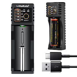 Зарядний пристрій для акумулятора, з USB, LiitoKala Lii-100B / Універсальна зарядка для батарейок
