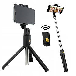 Монопод-трипод для селфі + пульт, 700мм, K07 / Селфі-палка для телефона / Універсальний штатив