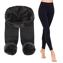 Лосини хутряні One size, Чорні / Теплі лосини / Жіночі зимові лосини / Безшовні лосини