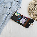 Жіночий класичний гаманець D 183 рептилія чорний, фото 3