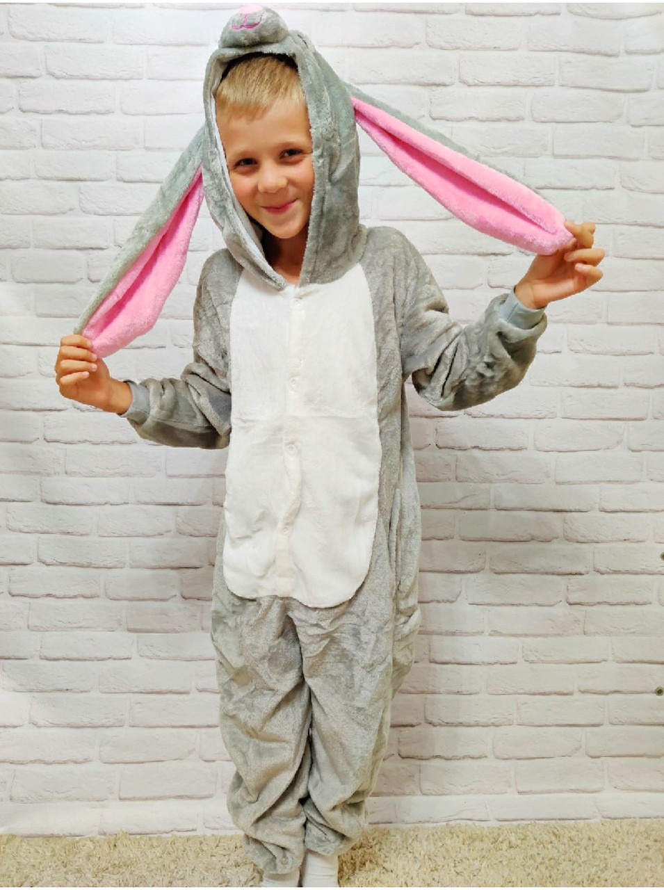 Кігурумі дитяче махрове, р. 100-140, Зайка