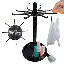 Обертова підставка для сережок (28,5×20,5×16 см), Чорний / Тримач для прикрас / Вішалка для сережок