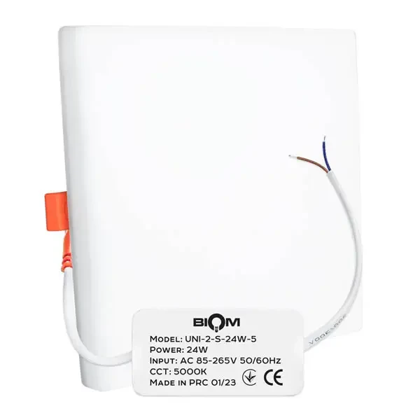 Світильник світлодіодний Biom UNI-2-S24W-5 24Вт квадратний 5000К, фото 1