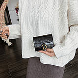 Жіночий класичний гаманець D 183 рептилія чорний, фото 7