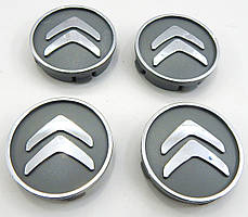 Ковпаки коліс Citroen (Сірі + Хром) 59 мм (4шт) 9658269280