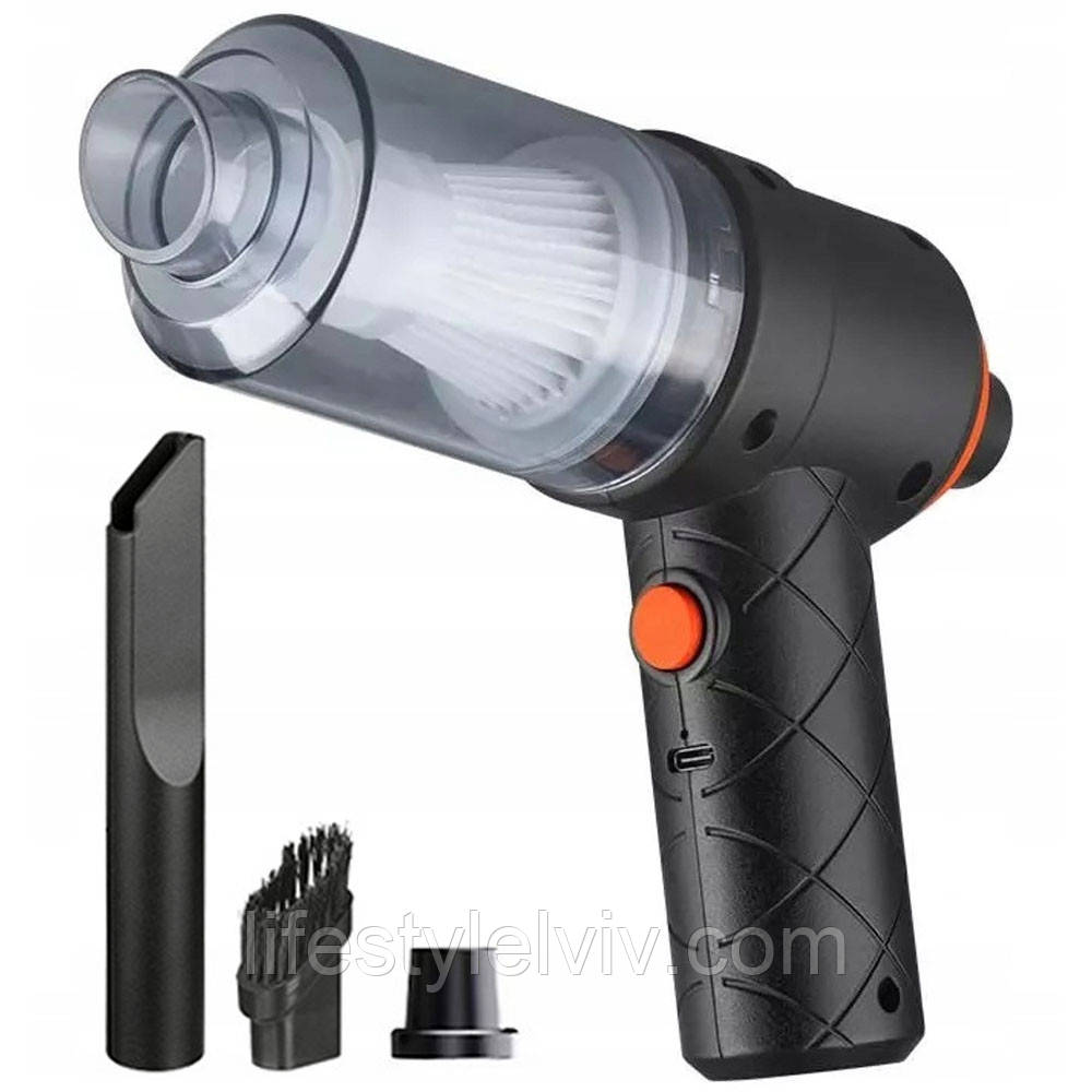 Автомобільний пилосос 2в1, 120Вт, YT-M2037 / Портативний пилосос бездротовий / Пилосос акумуляторний, фото 1