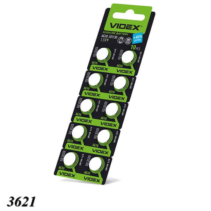 Батарейки таблетки Videx Alkiline AG10 LR 1130 (10шт), фото 1