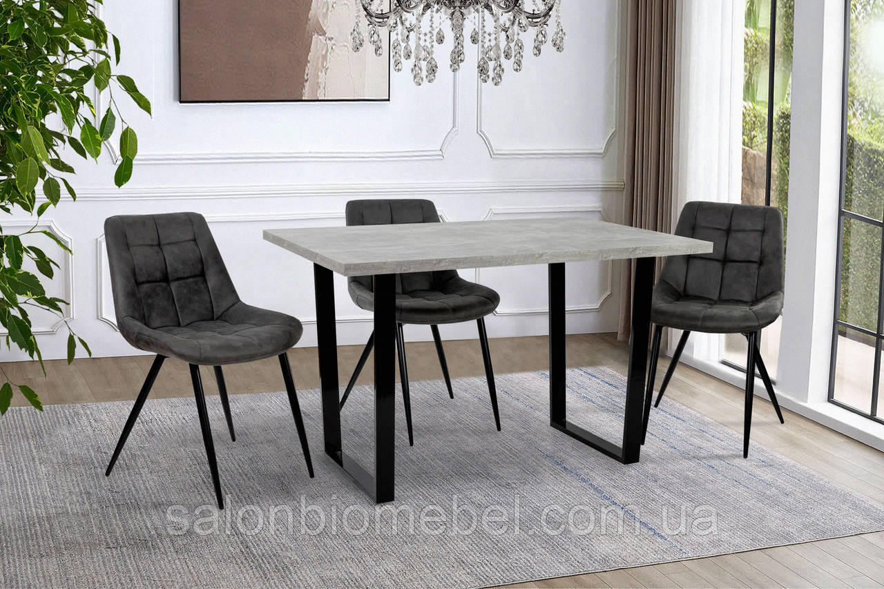 Стіл обідній Кентукі (чорний/інтастріал), фото 1