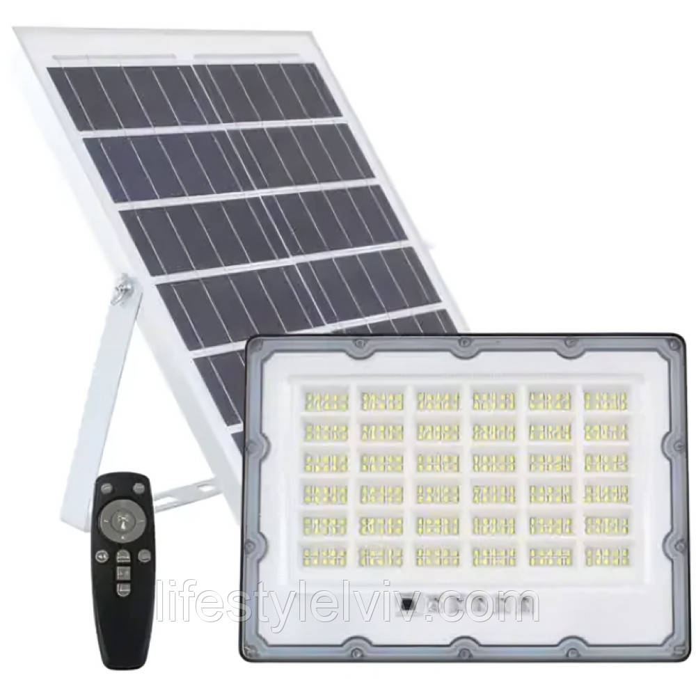Вуличний ліхтар на сонячній батареї + пульт, 100Вт, JX 007 / Ліхтар акумуляторний / Вуличний прожектор, фото 1