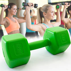Композитна гантель для фітнесу на 4кг, 1шт, Зелений / Гантелька для аеробіки / Цільна гантель для тренувань