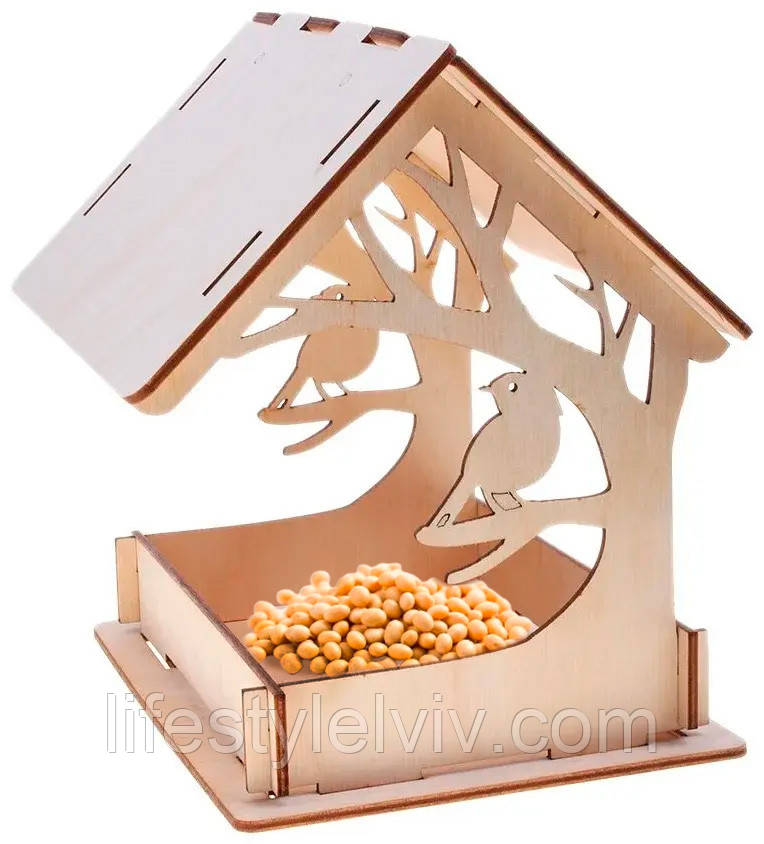 Підвісна годівниця для птахів (27×20×18см) / Вулична годівничка / Годівниця для синичок, фото 1