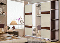 Шафа купе Євродім Класик ВПВ 2700х2100х450 мм Шафа 3-дверна Пряма шафа в передпокій з дзеркалом