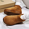 Зимові жіночі UGG Classic Ultra Mini Platform Brown Коричневі Взуття УГГІ Класік низькі на платформі замша теплий щільний хутро, фото 6