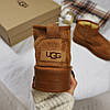 Зимові жіночі UGG Classic Ultra Mini Platform Brown Коричневі Взуття УГГІ Класік низькі на платформі замша теплий щільний хутро, фото 4