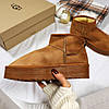 Зимові жіночі UGG Classic Ultra Mini Platform Brown Коричневі Взуття УГГІ Класік низькі на платформі замша теплий щільний хутро, фото 9