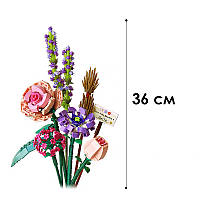 3D конструктор набір будівельних блоків LOZ 1657 троянда камелія лаванда орхідей 547 деталей, фото 4