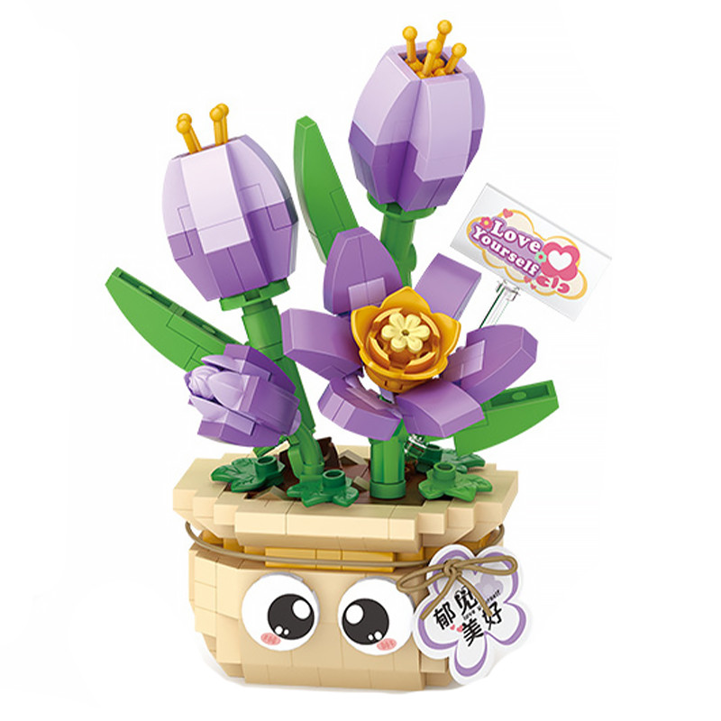 3D конструктор набір будівельних блоків LOZ 8842 тюльпан 430 деталей пластиковий, фото 1