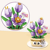 3D конструктор набір будівельних блоків LOZ 8842 тюльпан 430 деталей пластиковий, фото 2