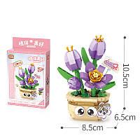 3D конструктор набір будівельних блоків LOZ 8842 тюльпан 430 деталей пластиковий, фото 3