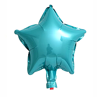 Фольгований шар без малюнка Зірка Бірюза 10"