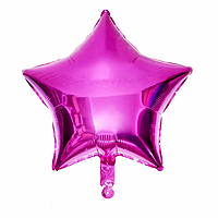Фольгована повітряна куля Зірка фуксія без малюнка, кулі зірки 9 дюйм, Китай
