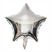 Фольгований шар Зірка 9" срібло