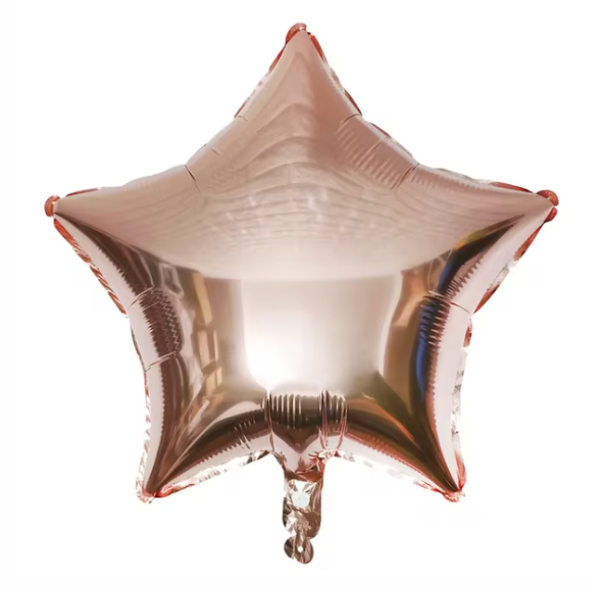 Фольгована кулька Зірка 9" рожеве золото