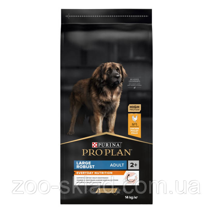 Сухий корм Purina Pro Plan Large Robust Chicken з куркою для дорослих собак великих і гігантських порід 14кг