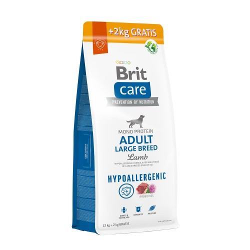 Сухий корм для собак Brit Care Dog Hypoallergenic Adult Large Breed з ягням 12+2кг