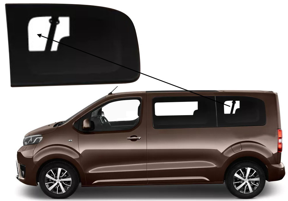 Бічне скло Toyota Proace 2016-2024 салону заднє ліве середня база, фото 1
