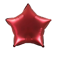 Фольгована куля Зірка 9" червона сатин