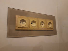 Підрозетник, рамка, накладка під вимикач четверна