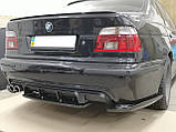 BMW E39 накладка на задній М бампер Lerrium стиль ABS пластик БМВ Е39 губа заднього бамперу М пакет, фото 5