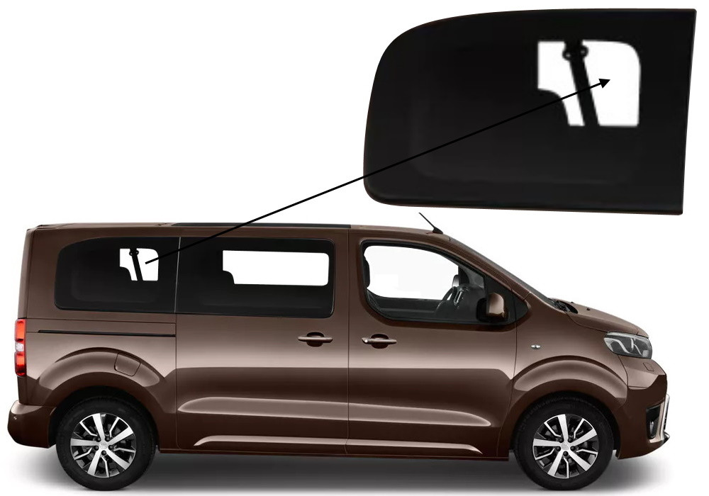 Бічне скло Opel Vivaro 2019-2024 салону заднє праве середня база, фото 1