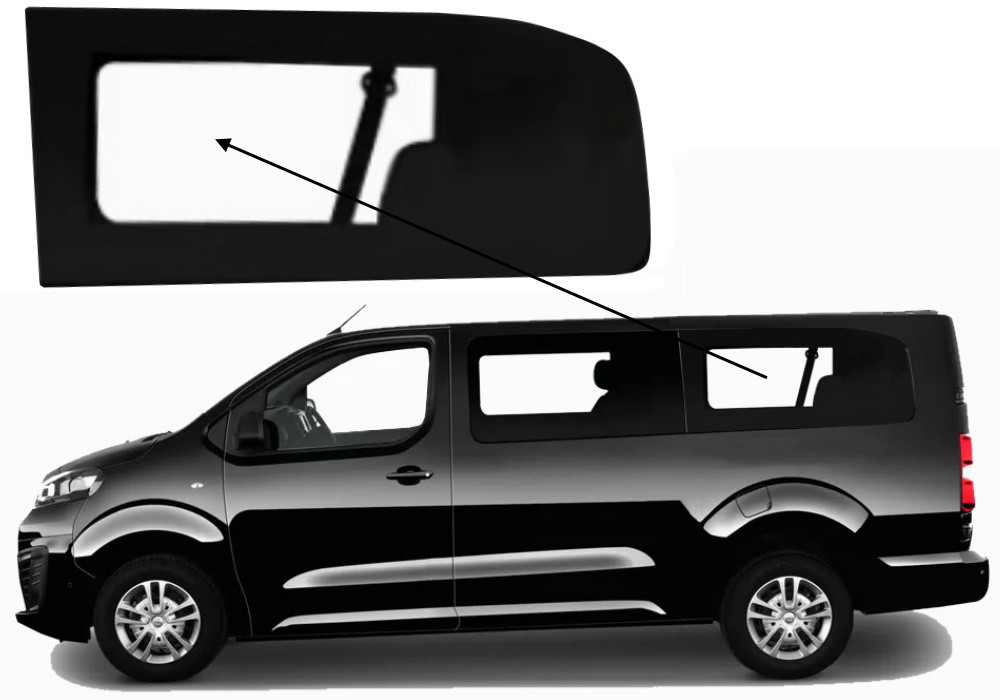 Бічне скло Toyota Proace 2016-2024 салону заднє ліве довга база, фото 1