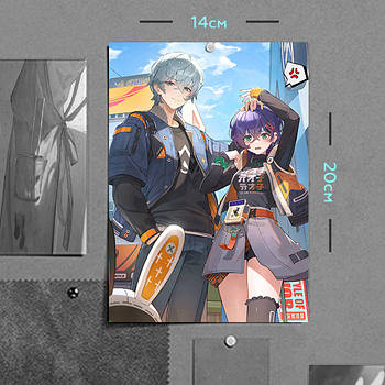 "Белль і Вайз (Zenless Zone Zero)" плакат (постер) розміром А5 (14х20см)