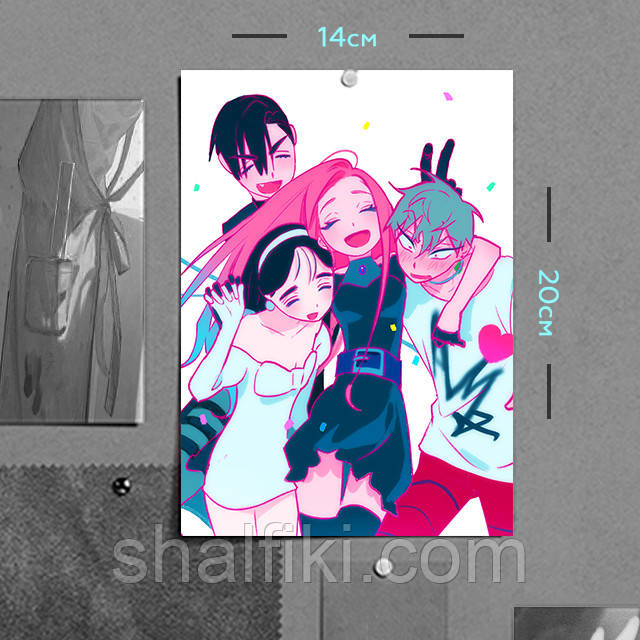 "Мізі, Суа, Іван і Тілл (Інопланетна сцена / Alien Stage)" плакат (постер) розміром А5 (14х20см), фото 1